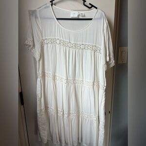 Mini white urban outfitters tiered dress